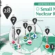 This graphic shows which countries are building the most small modular nuclear reactors as of 2026. The data is represented with SMRs that are proportionally sized to the number of siting announcements by each country. The U.S. is leading with 28 siting announcements, followed by Canada with 9, and the UK with 7.