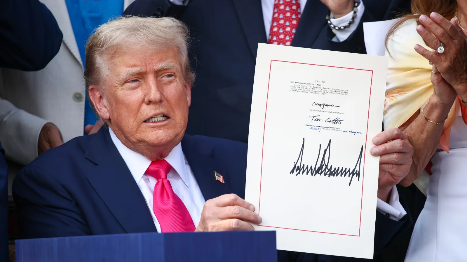 President Donald Trump signs the One Big Beautiful Bill Act into law at the White House on July 4, 2025. The bill repealed major portions of the climate-focused Inflation Reduction Act.