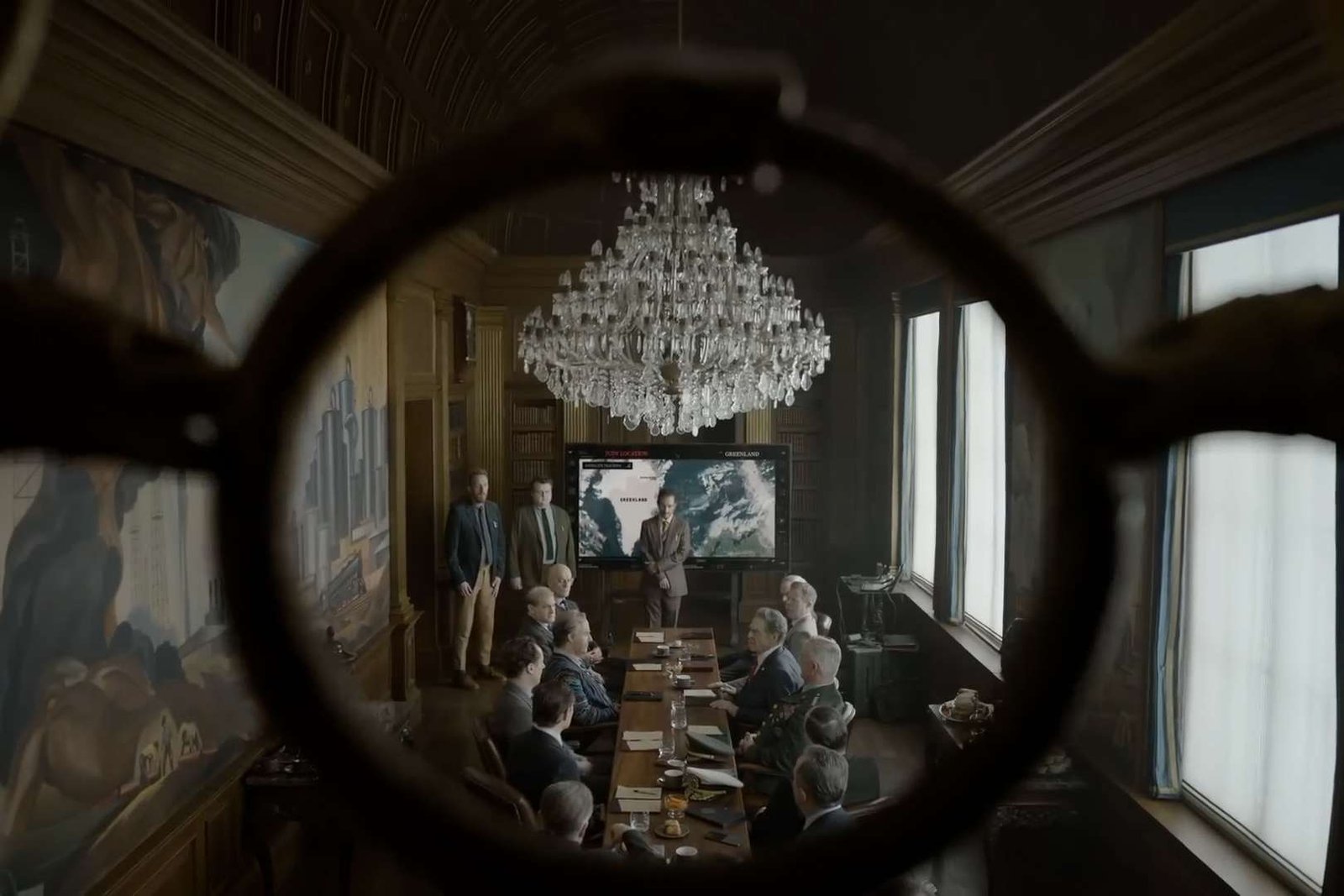 A scene from the movie Digger showing a boardroom.