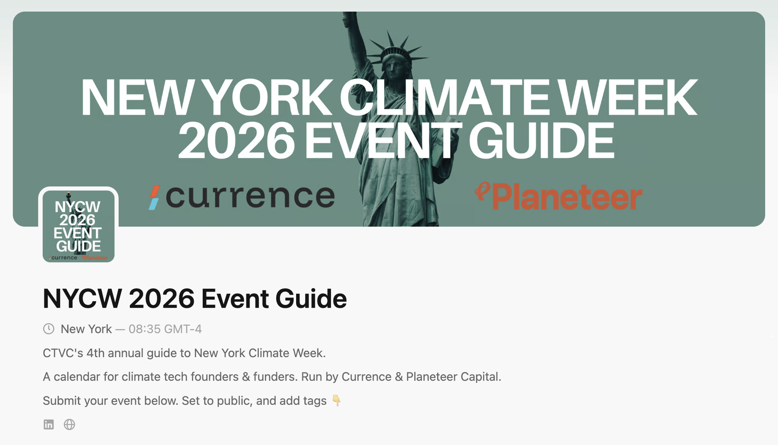 🌎 See you at New York Climate Week! #314