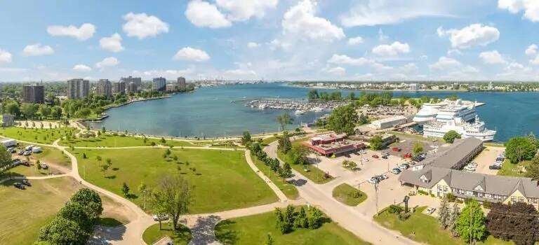 A panoramic view of the proposed site for the Harbour Point development at Sarnia, Ont. Pic: Tricar.com