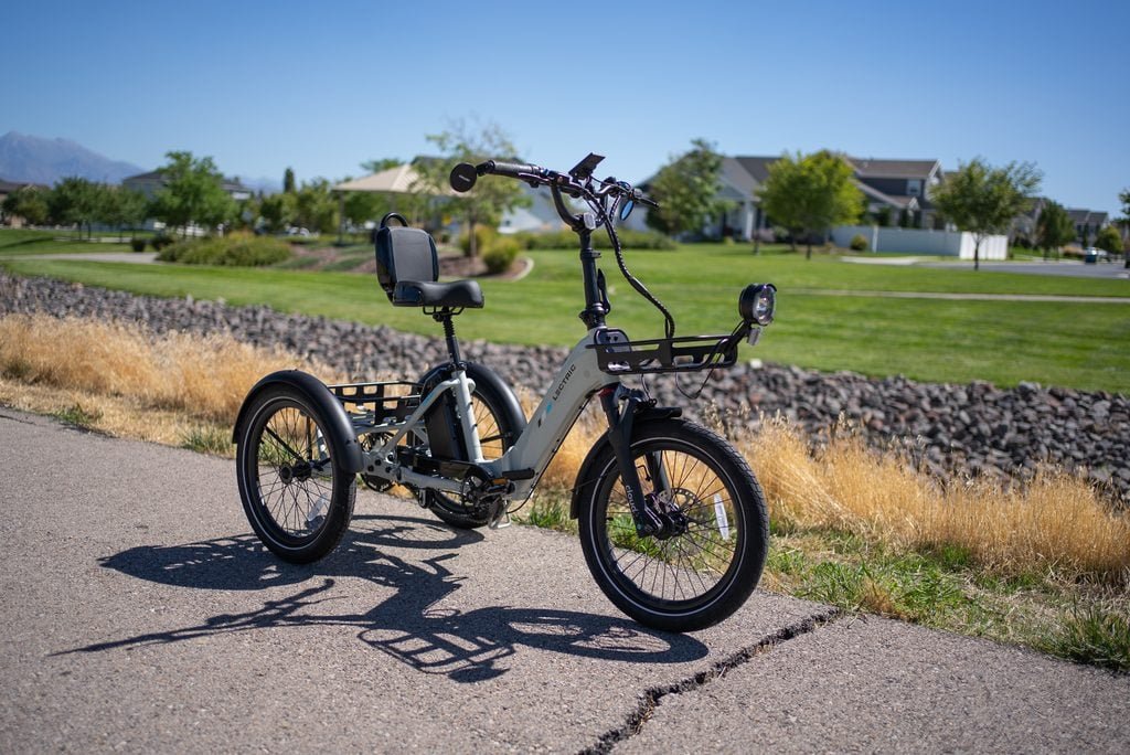 Lectric XP Trike 2 Review: A 750W Electric Trike Built for Stability 2 Side profile of the Lectric XP Trike 2 showing the low step-through frame and 20 inch wheels