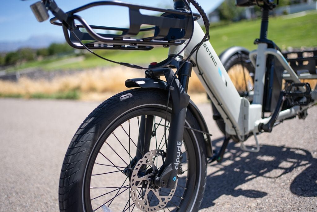 Lectric XP Trike 2 Review: A 750W Electric Trike Built for Stability 6 Cloud 50 front suspension fork with 50mm of travel on the Lectric XP Trike 2