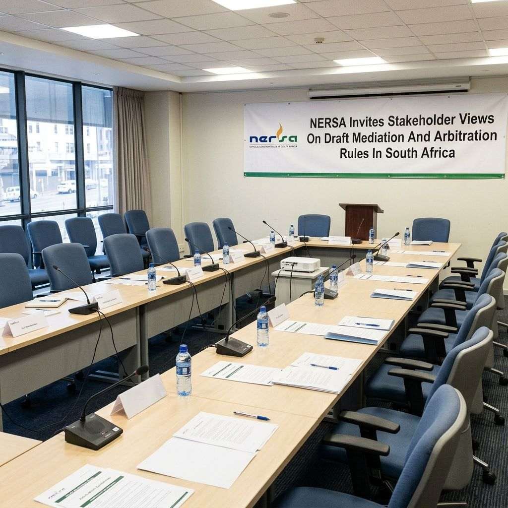 Stakeholders attend a NERSA meeting on draft mediation and arbitration rules in South Africa