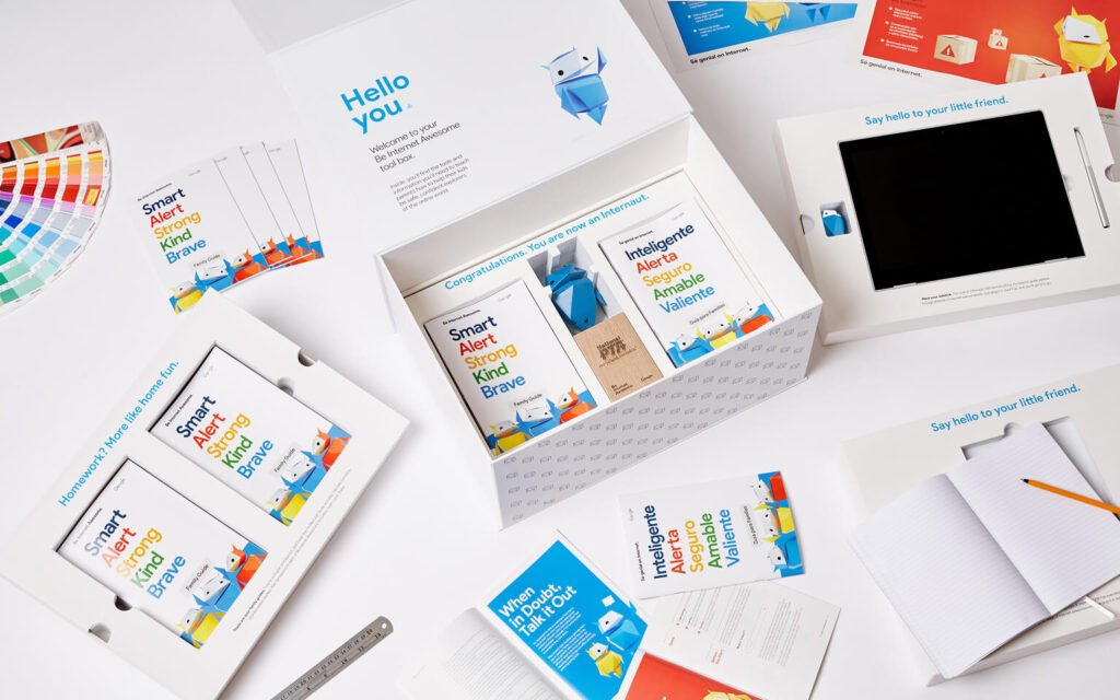 Be Internet Awesome Kit sustainable influencer PR packaging with modular design and custom inserts.