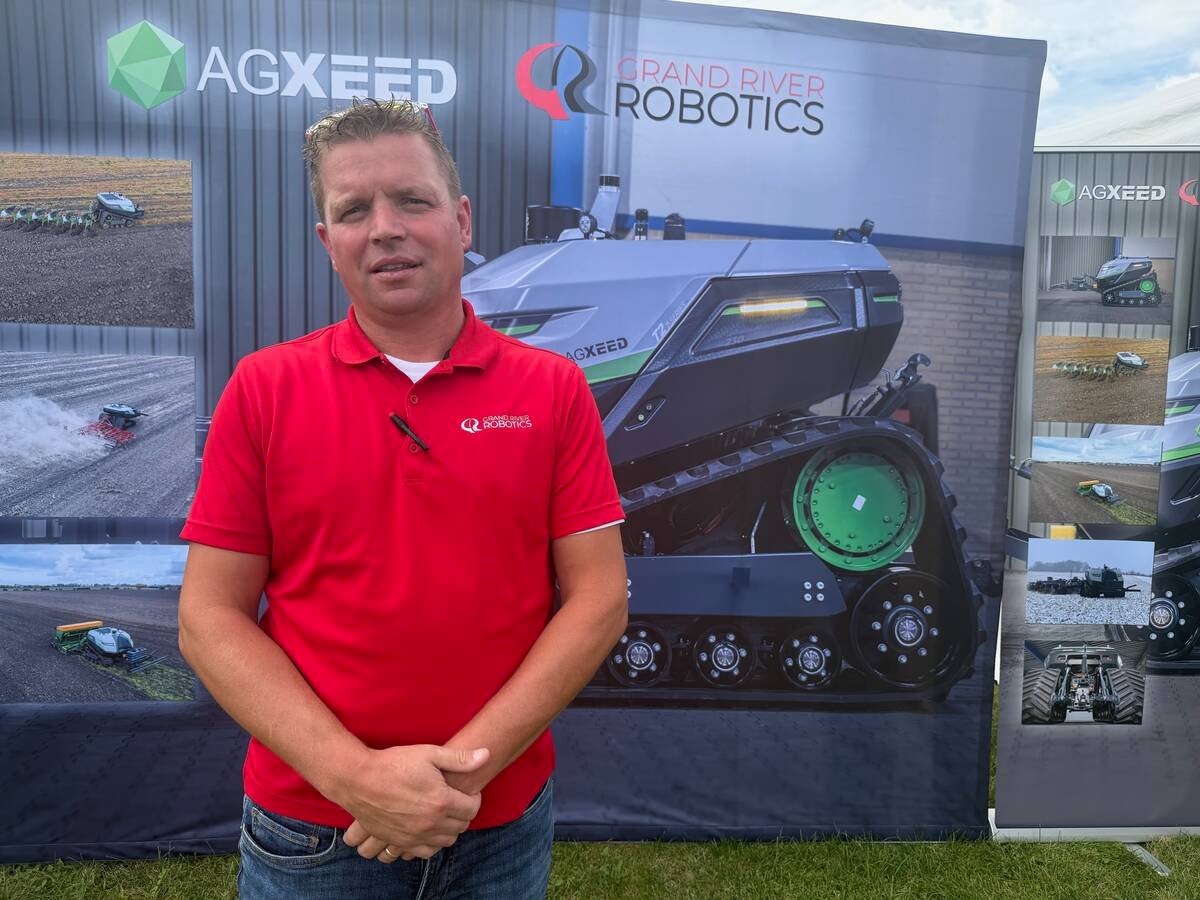 Harry Linde, general manager of Grand River Robotics says there’s interest and skepticism about autonomous tractors like the AgXeed the company is importing into Ontario. Photo: John Greig
