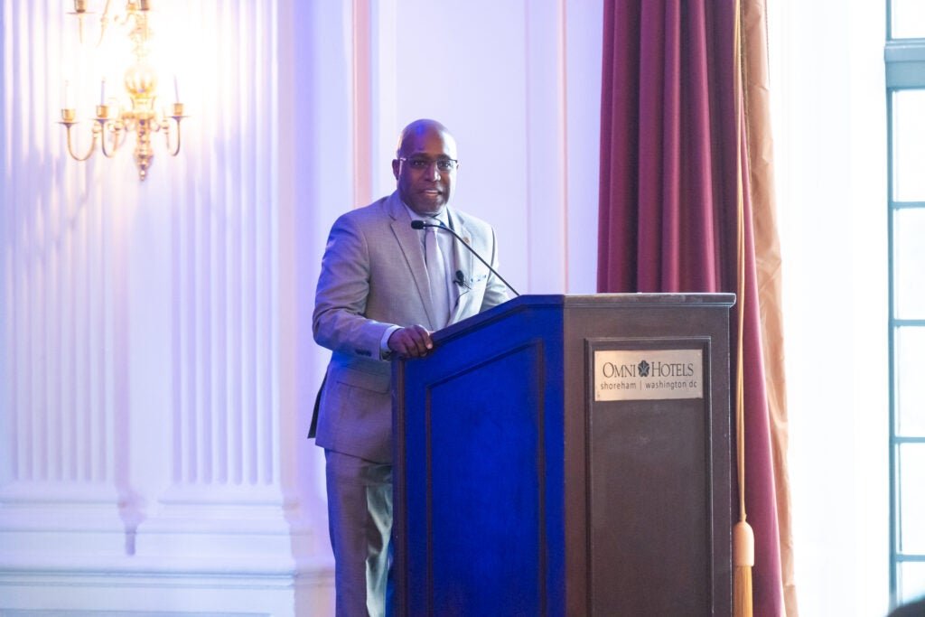 Judge Jehmal T. Hudson of the Virginia State Corporation Commission speaking at Data Center POWER eXchange 2026 in Washington, D.C.