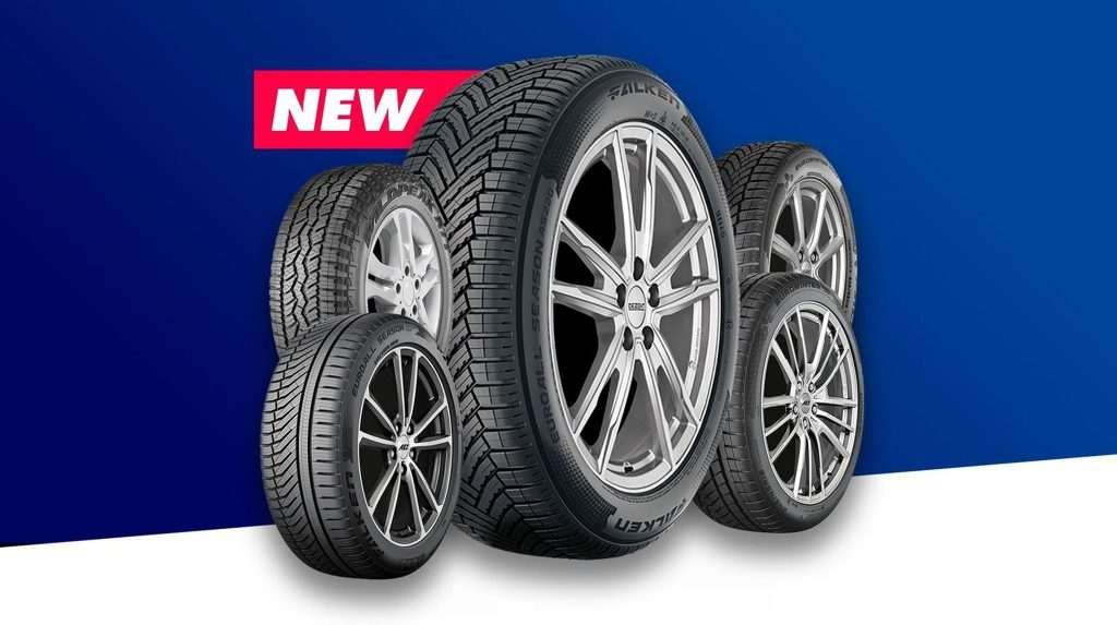 An advertising graphic showing five of Falken's new or updated tires for the winter 2026/2027 season.