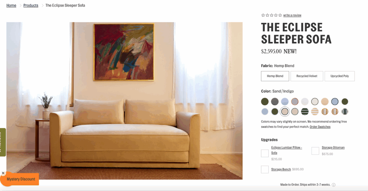A couch in a room.