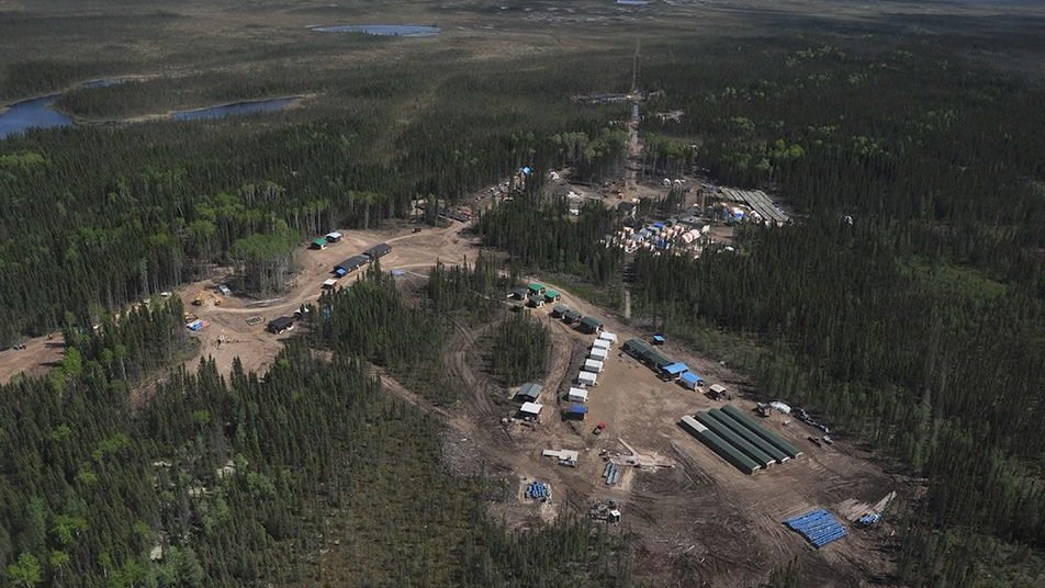 Mining camp near wetlands, Ring of Fire, northern Ontario