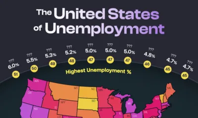 Preview of a map showing the unemployment rate by state, using data from the Bureau of Labor Statistics.