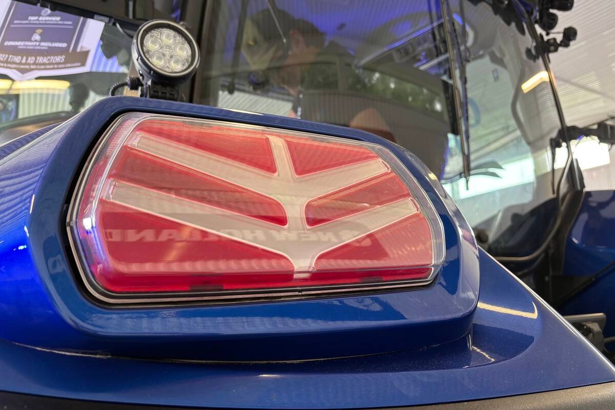 The taillights on the new T7 XD series tractors integrate the brand’s leaf logo into the design. Photo: Greg Berg