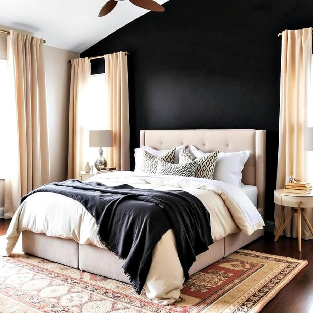 20 Black and Beige Bedroom Design Ideas for Serenity